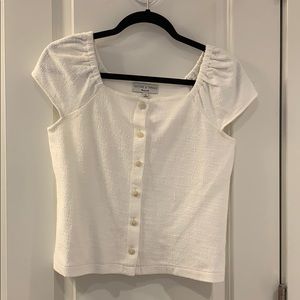 madewell texture & thread button-front top